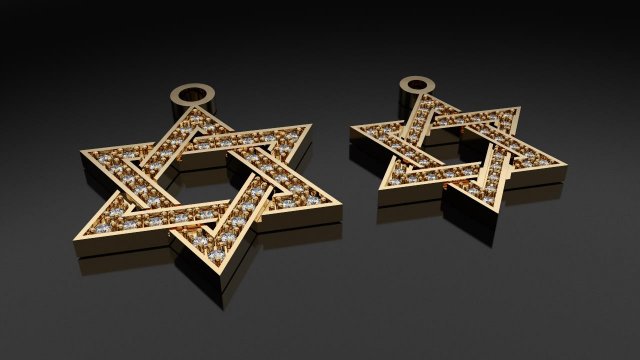 david star set - two pendants 3d print model Modello di stampa 3D .c4d .max .obj .3ds .fbx .stl .blend 