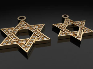 Set stella di David - modello di stampa 3D con due pendenti Modello di stampa 3D