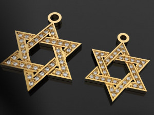 david star set - two pendants 3d print model Modello di stampa 3D