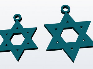 david star set - two pendants 3d print model Modello di stampa 3D