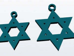 david star set - two pendants 3d print model 3D Print Model