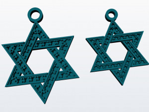 david star set - two pendants 3d print model Modello di stampa 3D