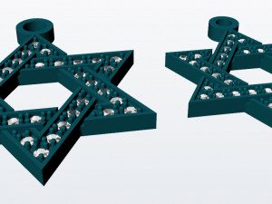 david star set - two pendants 3d print model Modello di stampa 3D