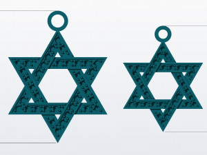 david star set - two pendants 3d print model Modello di stampa 3D