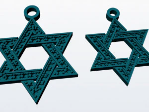 david star set - two pendants 3d print model 3D Print Model