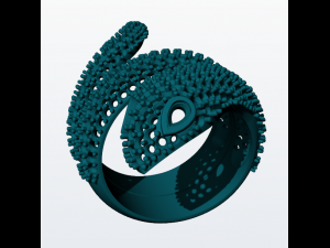 serpent ring with diamonds 3d print model Modèles 3D en vedette