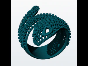 serpent ring with diamonds 3d print model 3D Print Model