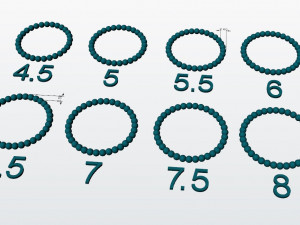 balls ring - 8 sizes 3d print model 3D 프린트 모델