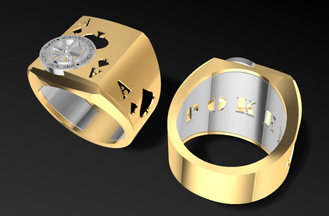 ace poker ring 3d print model 3Dプリントモデル .c4d .max .obj .3ds .fbx .stl .blend 