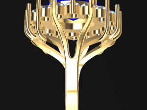 diana classic sapphire and diamonds ring 3d print model 3D प्रिंट मॉडल