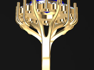 diana classic sapphire and diamonds ring 3d print model 3D Print Model