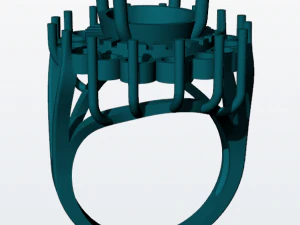 diana classic sapphire and diamonds ring 3d print model 3D Print Model
