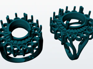 diana classic sapphire and diamonds ring 3d print model 3D Print Model