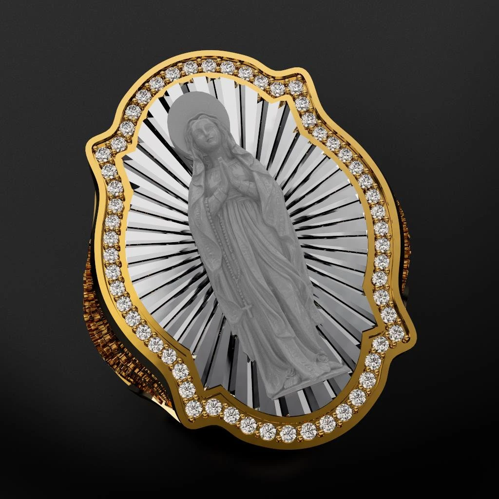 virgin spanish prayer ring 3d print model 3D Print Model .c4d .max .obj .3ds .fbx .stl .blend