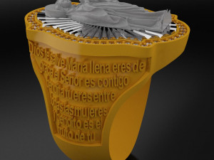 virgin spanish prayer ring 3d print model Modèles 3D en vedette