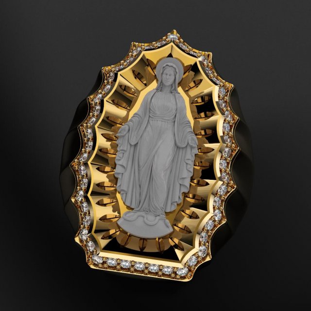 virgin mary ring 3d print model 3D Druckmodell .c4d .max .obj .3ds .fbx .stl .blend