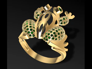 개구리 반지 3D 프린트 모델 3D 프린트 모델