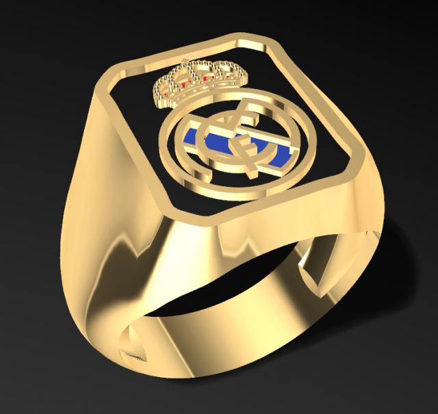real madrid ring 3d print model Modeles 3D en vedette in Anneaux 3DExport
