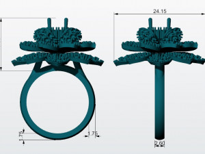 esmerald flower ring 3d print model 3D 打印模型