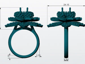 esmerald flower ring 3d print model 3D Print Model