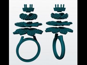 esmerald flower ring 3d print model 3D 打印模型
