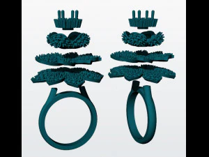 esmerald flower ring 3d print model 3D Print Model