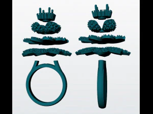 esmerald flower ring 3d print model 3D Print Model