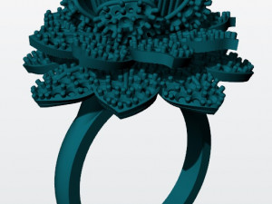 esmerald flower ring 3d print model 3D 打印模型