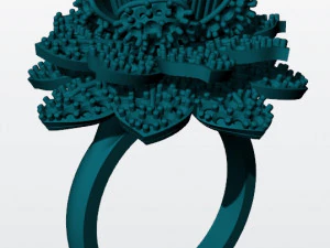esmerald flower ring 3d print model 3D Print Model