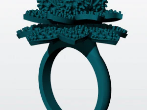 esmerald flower ring 3d print model 3D Print Model