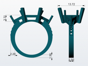 solitarie esmerald and diamonds ring free 3d print model Modelo de Impressão 3D