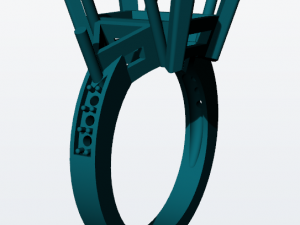 solitarie esmerald and diamonds ring free 3d print model Modelo de Impressão 3D