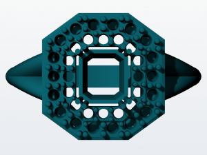 solitarie esmerald wedding ring with diamonds 3d print model 3D Print Model