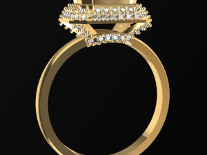 solitarie esmerald wedding ring with diamonds 3d print model 3D 打印模型