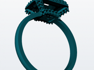 solitarie esmerald wedding ring with diamonds 3d print model 3D 打印模型