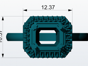 solitarie esmerald wedding ring with diamonds 3d print model 3D 打印模型