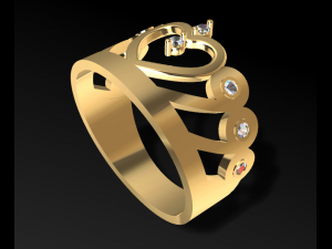 birthday crown ring free 3d print model 3D-printmodel