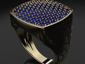 Чоловіча каблучка з ручним гравіюванням atolyestone, 3D модель для друку 3D Принт Модель