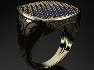 atolyestone hand engraved ring for men 3d print model 3Dプリントモデル