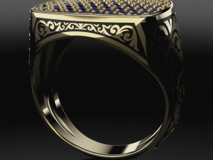 atolyestone hand engraved ring for men 3d print model 3Dプリントモデル