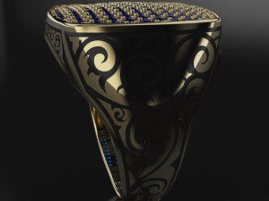 atolyestone hand engraved ring for men 3d print model 3Dプリントモデル