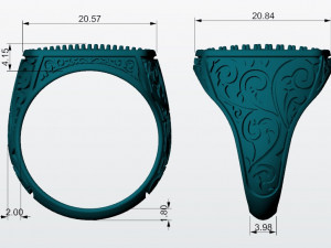 atolyestone hand engraved ring for men 3d print model 3Dプリントモデル