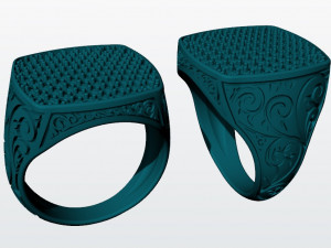 atolyestone hand engraved ring for men 3d print model 3Dプリントモデル