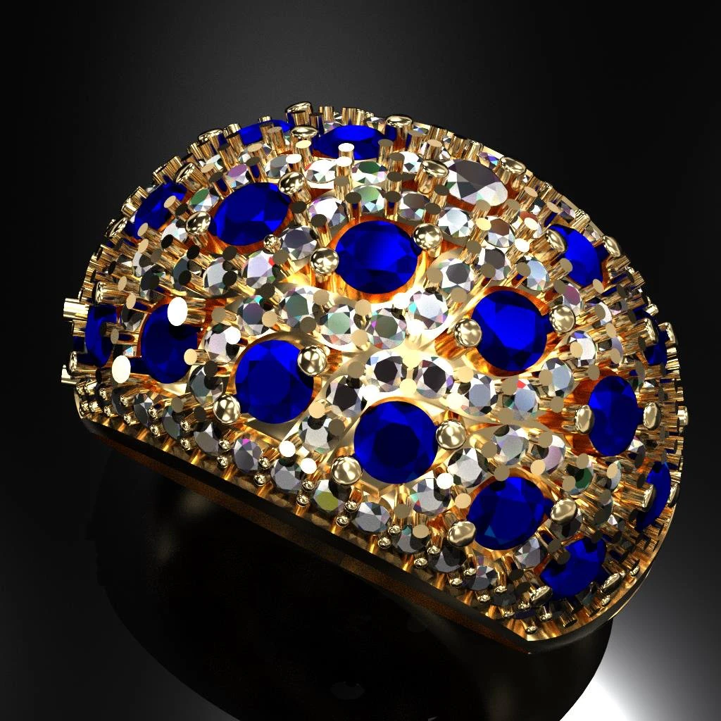 zafiro and diamond rings 3d print model 3D Print Model .c4d .max .obj .3ds .fbx .stl .blend