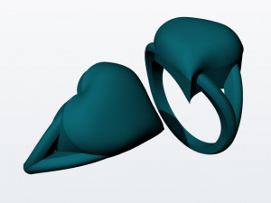 heart infinity ring 3d print model Modelo de Impressão 3D