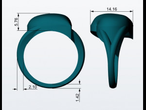 heart infinity ring 3d print model Modelo de Impressão 3D
