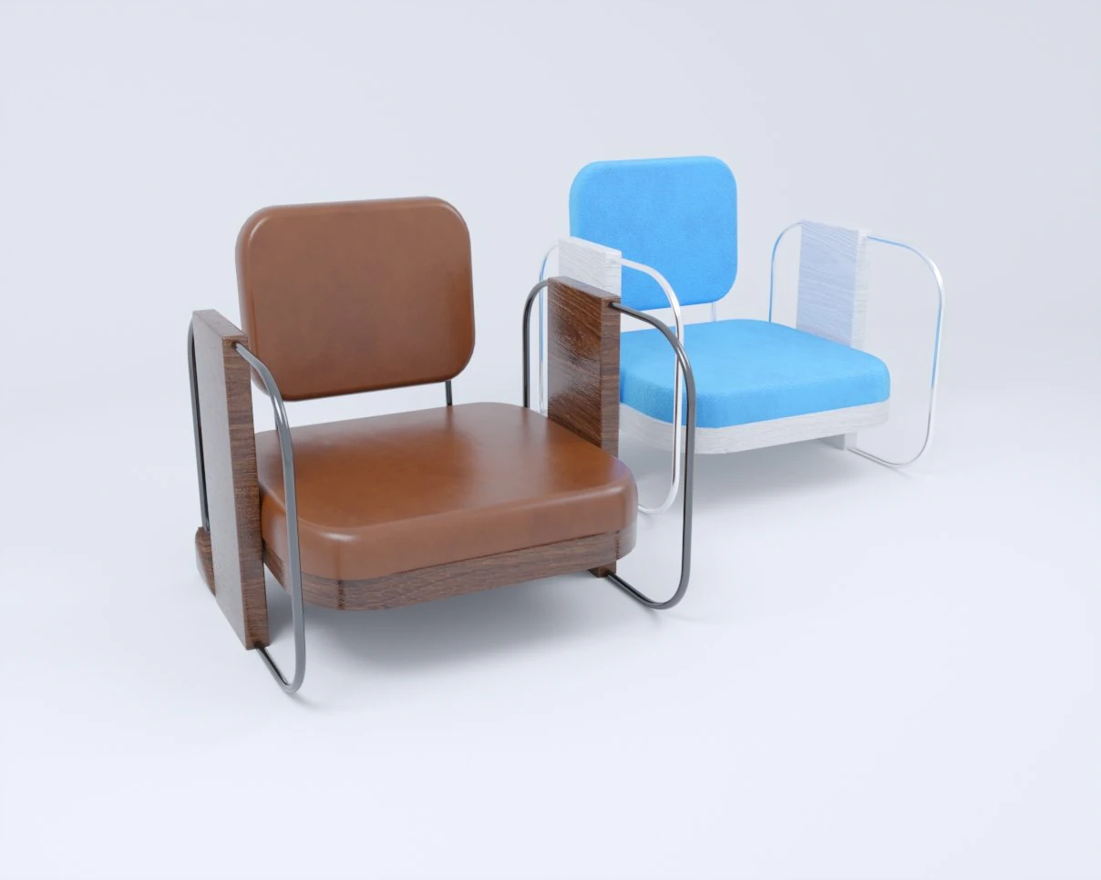 armchair by liberi 3D Model .c4d .max .obj .3ds .fbx .stl .blend
