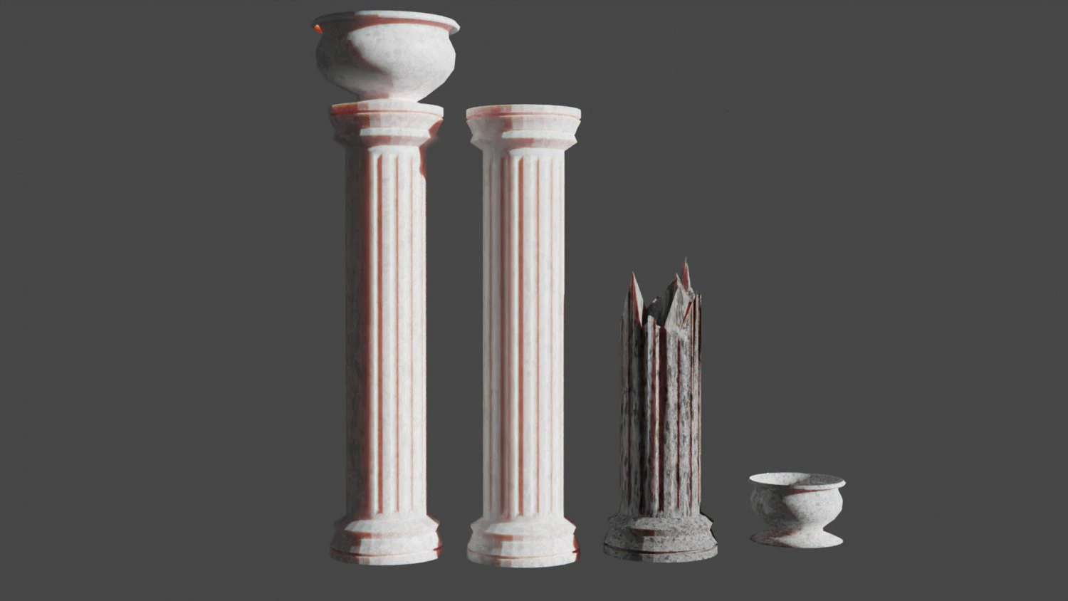 greek columns 3D Model .c4d .max .obj .3ds .fbx .stl .blend 