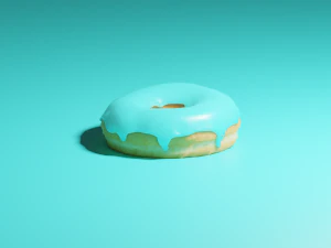 스프링클 없는 도넛 3D 모델