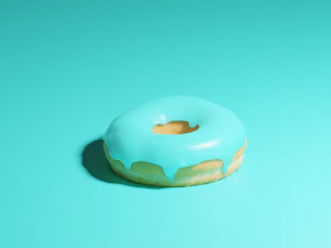 스프링클 없는 도넛 3D 모델